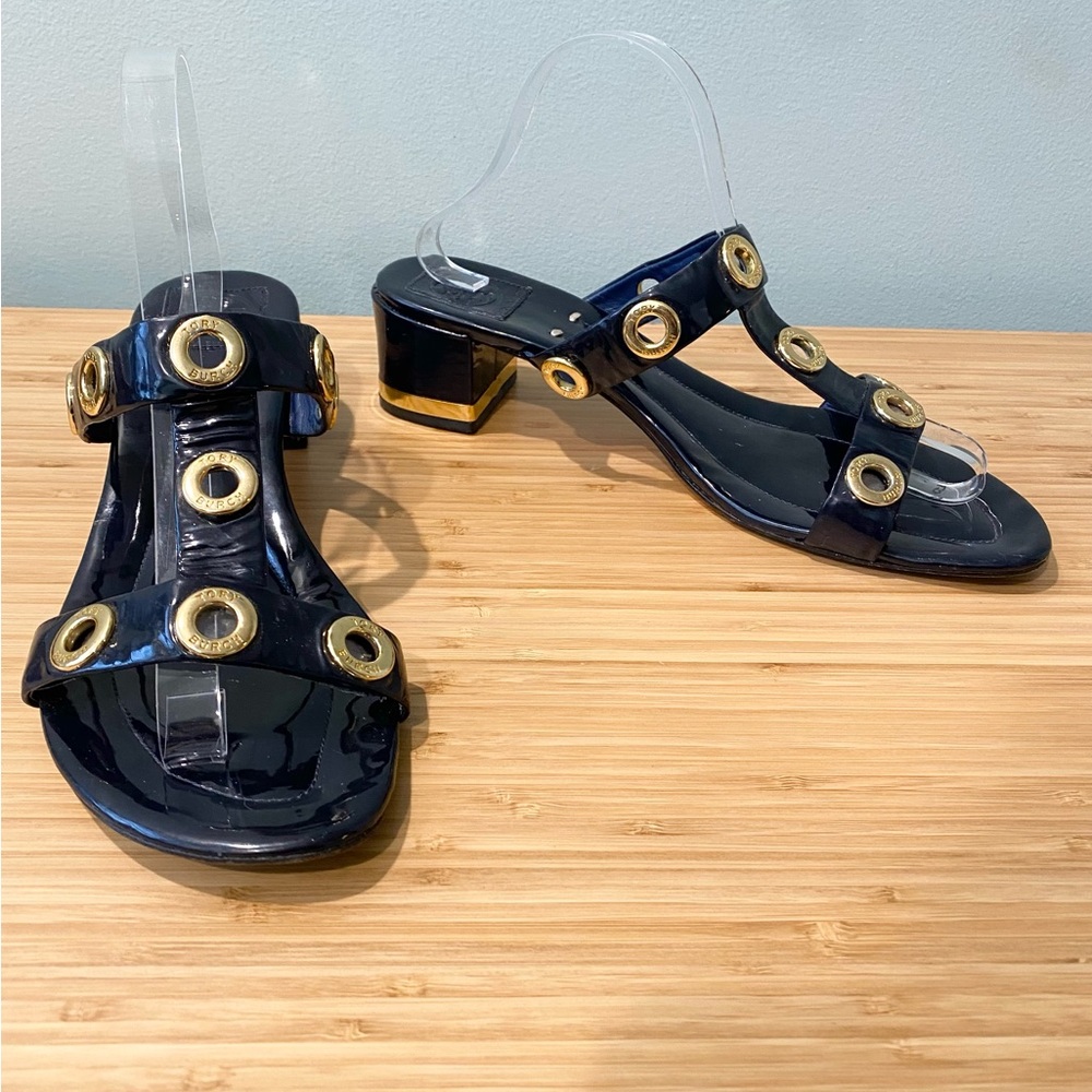 Stylish Black and Gold Women's Sandals